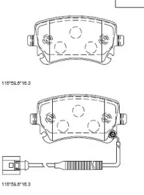 ASIMCO kd7581 -  Колодки тормозные дисковые задниеие, комплект