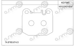 ASIMCO kd7593 -  Комплект тормозных колодок, дисковый тормоз