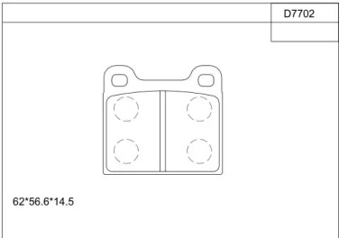 ASIMCO kd7702 -  Комплект тормозных колодок, дисковый тормоз