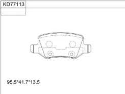 ASIMCO kd77113 -  Колодки тормозные дисковые задниеие, комплект