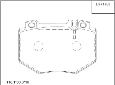 ASIMCO kd77170 -  Комплект тормозных колодок, дисковый тормоз
