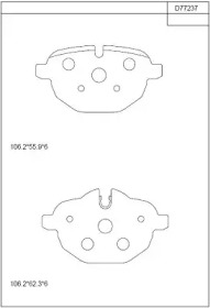 ASIMCO kd77237 -  Комплект тормозных колодок, дисковый тормоз