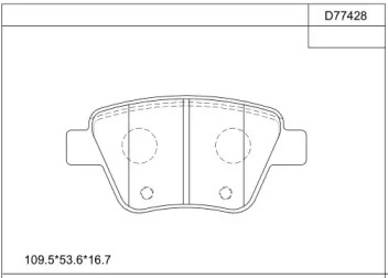 ASIMCO kd77428 -  Комплект тормозных колодок, дисковый тормоз