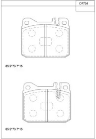 ASIMCO kd7754 -  Комплект тормозных колодок, дисковый тормоз