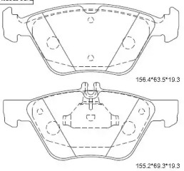 ASIMCO kd7762 -  Колодки тормозные дисковые передние, комплект