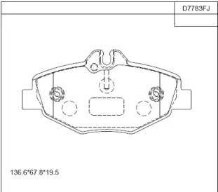 ASIMCO kd7783f -  Комплект тормозных колодок, дисковый тормоз