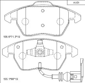 ASIMCO kd7791 -  Колодки тормозные дисковые передние, комплект