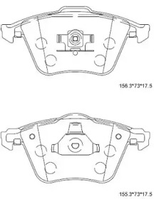 ASIMCO kd7798h -  Колодки тормозные дисковые передние, комплект