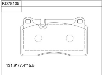 ASIMCO kd78105 -  Комплект тормозных колодок, дисковый тормоз