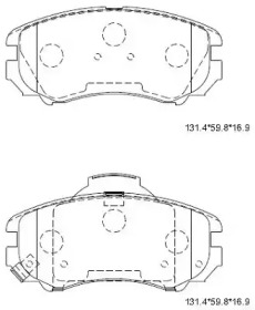 ASIMCO kd9703 -  Колодки тормозные дисковые передние, комплект