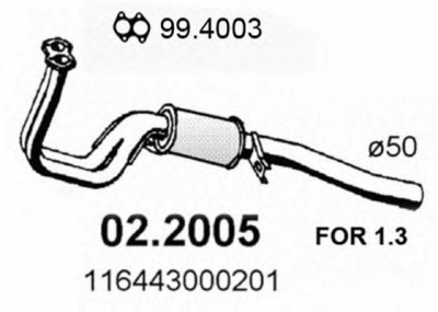 ASSO 022005 -  Предглушитель выхлопных газов
