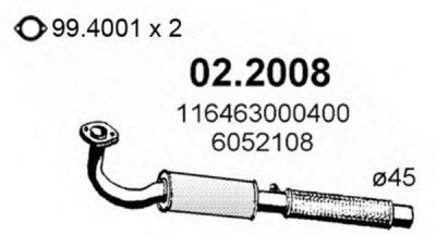 ASSO 022008 -  Предглушитель выхлопных газов