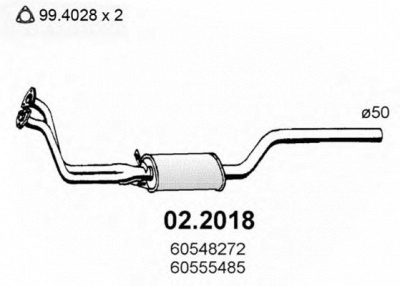 ASSO 022018 -  Предглушитель выхлопных газов