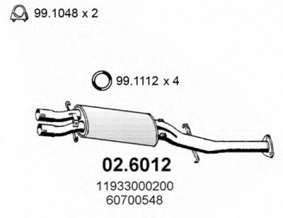 ASSO 026012 -  Средний глушитель выхлопных газов