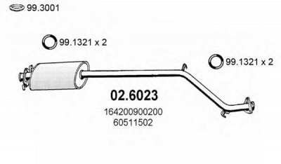ASSO 026023 -  Средний глушитель выхлопных газов
