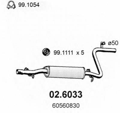 ASSO 026033 -  Средний глушитель выхлопных газов