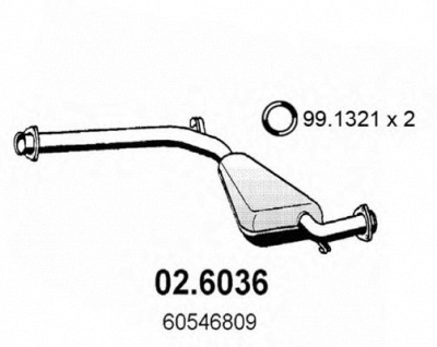 ASSO 026036 -  Средний глушитель выхлопных газов