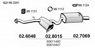 ASSO 026048 -  Средний глушитель выхлопных газов