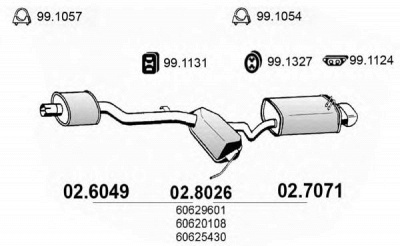 ASSO 028026 -  Средний / конечный глушитель ОГ