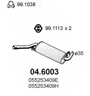 ASSO 046003 -  Средний глушитель выхлопных газов