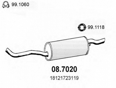 ASSO 087020 -  Глушитель выхлопных газов конечный
