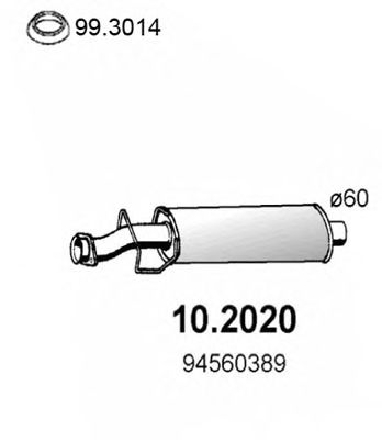 ASSO 102020 -  Предглушитель выхлопных газов