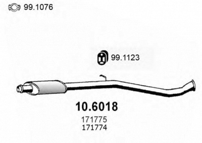 ASSO 106018 -  Средний глушитель выхлопных газов