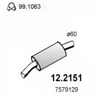 ASSO 122151 -  Предглушитель выхлопных газов