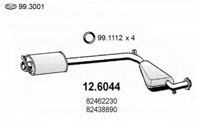 ASSO 126044 -  Средний глушитель выхлопных газов