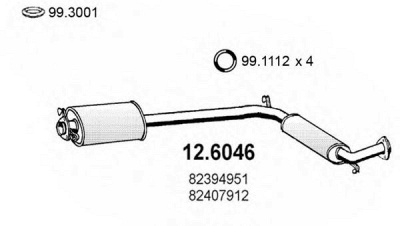 ASSO 126046 -  Средний глушитель выхлопных газов