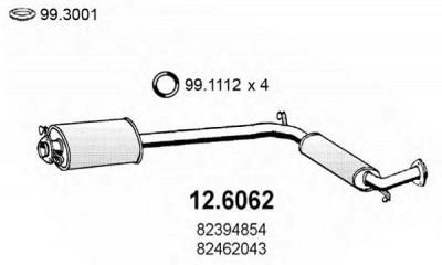 ASSO 126062 -  Средний глушитель выхлопных газов