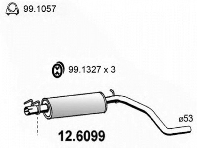 ASSO 126099 -  Средний глушитель выхлопных газов
