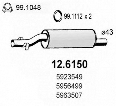 ASSO 126150 -  Средний глушитель выхлопных газов