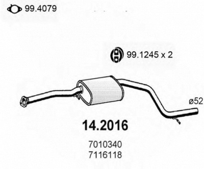 ASSO 142016 -  Предглушитель выхлопных газов