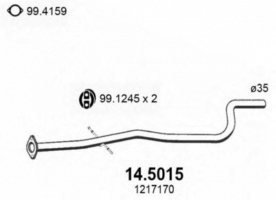 ASSO 145015 -  Труба выхлопного газа