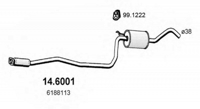 ASSO 146001 -  Средний глушитель выхлопных газов