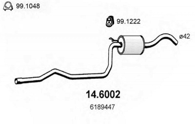 ASSO 146002 -  Средний глушитель выхлопных газов