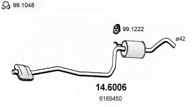 ASSO 146006 -  Средний глушитель выхлопных газов