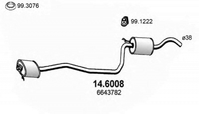 ASSO 146008 -  Средний глушитель выхлопных газов