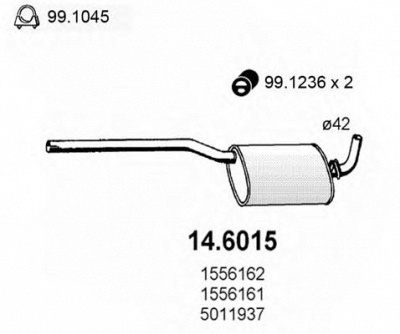ASSO 146015 -  Средний глушитель выхлопных газов