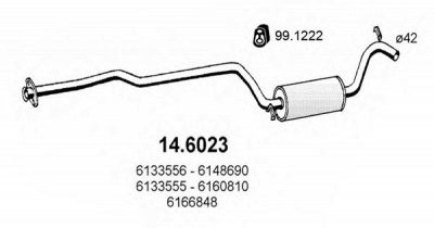 ASSO 146023 -  Средний глушитель выхлопных газов