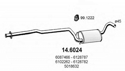 ASSO 146024 -  Средний глушитель выхлопных газов