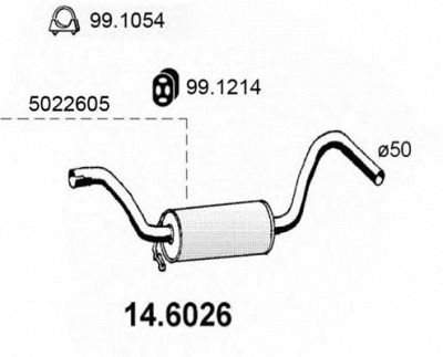 ASSO 146026 -  Средний глушитель выхлопных газов