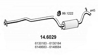 ASSO 146029 -  Средний глушитель выхлопных газов
