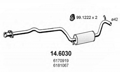 ASSO 146030 -  Средний глушитель выхлопных газов