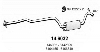 ASSO 146032 -  Средний глушитель выхлопных газов