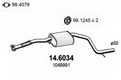 ASSO 146034 -  Средний глушитель выхлопных газов