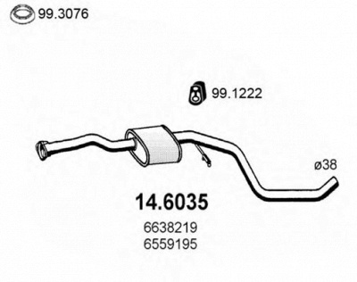 ASSO 146035 -  Средний глушитель выхлопных газов