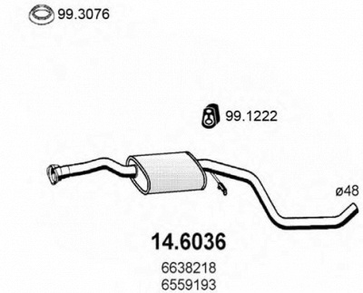 ASSO 146036 -  Средний глушитель выхлопных газов