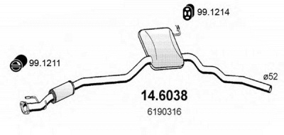 ASSO 146038 -  Средний глушитель выхлопных газов